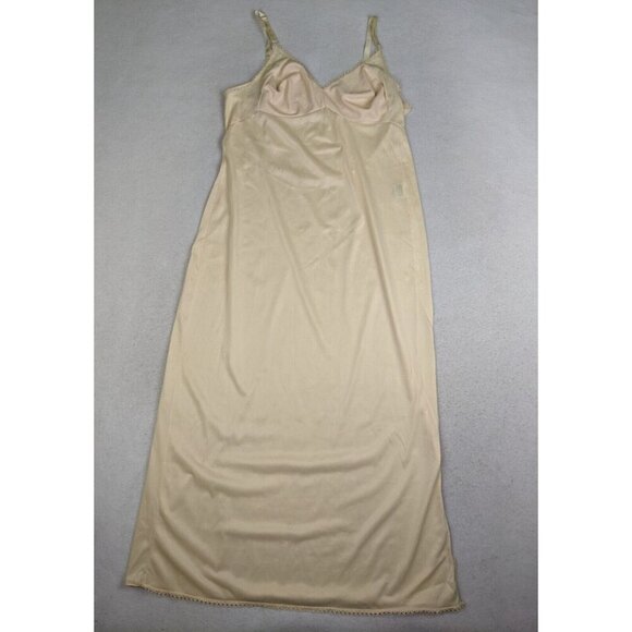 MONTGOMERY WARD WOMENS VINTAGE DRESS SLIP SIZE 38TT MIDI LONG LENGTH BEIGE - Picture 1 of 16